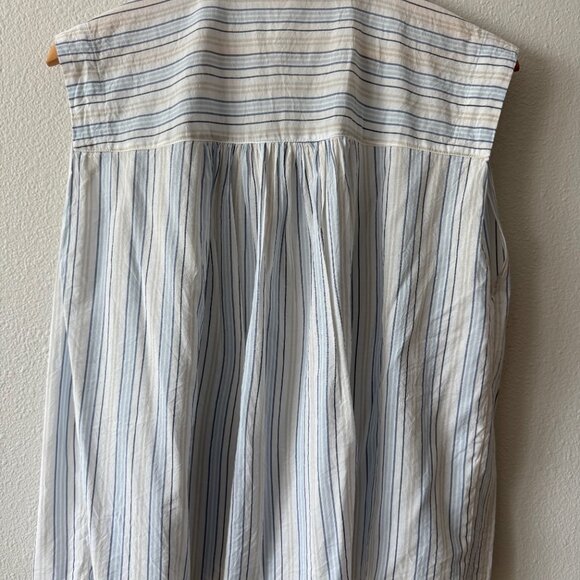 a.n.a. Sleeveless Regular Fit Button-Down Striped Shirt Size L - Picture 7 of 9